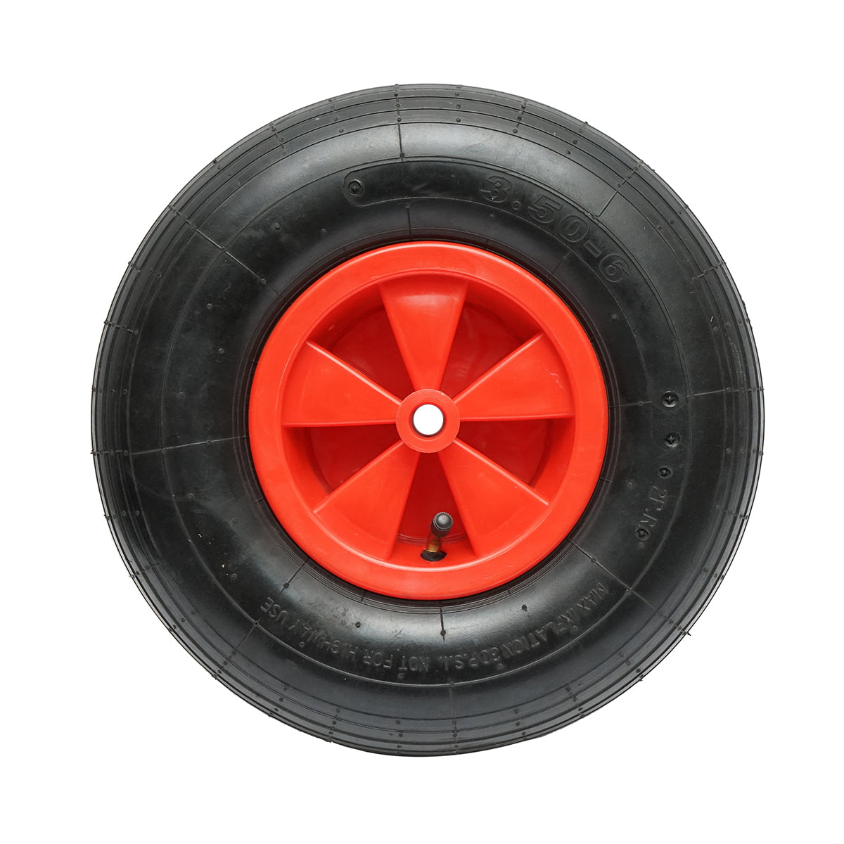 Wheelbarrow wheel, 3.50-6, with a plastic rim